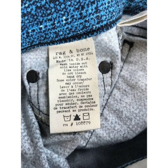 Rag & Bone Womens Jeans Size 24 Legging Skinny Blue Tweed Print - Picture 6 of 9